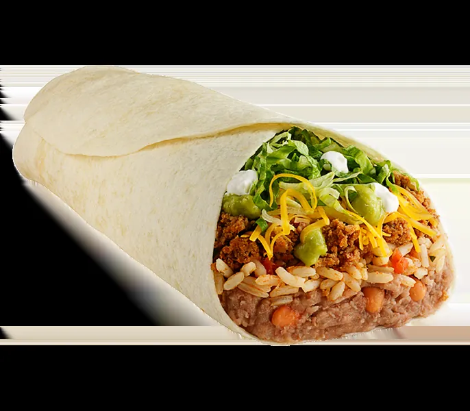 Taco Time Beef Burrito with price and calories